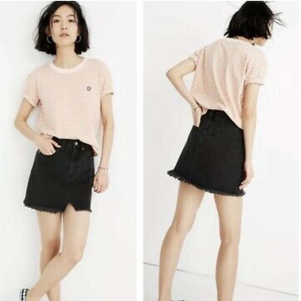 Madewell rigid denim mini skirt